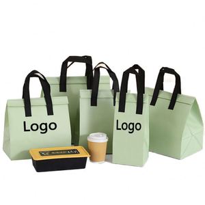 Golden Custom LOGO Shipping Bags Large Thermal Insulation Aluminum Foil Tote Bags Portable Picnic Cooler Bags - Product Image 5