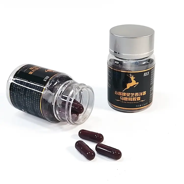 Des échantillons gratuits peuvent être personnalisés à la marque de ginseng à base de plantes, ginseng américain OEM 20 capsules