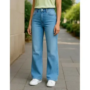Jeans a Gamba Larga da Donna Adrenaline, Vita Alta, Elasticizzati, Traspiranti, Stile Semplice e alla Moda - Product Image 2