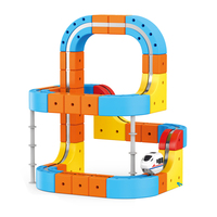 80 pièces de jouets de voitures sur rail magnétique pour enfants, ensemble de circuits de course flexibles, assemblage DIY, piste de course électrique à grande vitesse, train orbital pour les enfants de 6 ans et plus