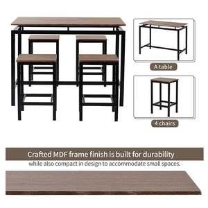 Многофункциональная кухонная мебель Yojane 1 + 4, набор барного стола из стали и дерева для маленькой квартиры, столовой - Product Image 3