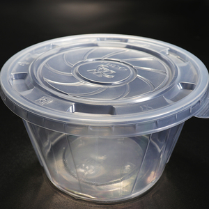 ชามพลาสติก PP ทรงกลมใสขนาด1000มล. พร้อมฝาปิดสำหรับบรรจุกลับบ้าน - Product Image 1