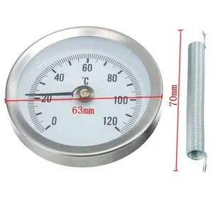 Clip sur le thermomètre analogique bimétallique de cadran de bâti de surface de tuyau pour la canalisation industrielle de CVC et de réfrigération