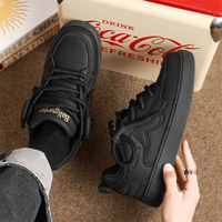 Chaussures de skate pour hommes au design personnalisé, faible quantité minimale, nouvelle semelle épaisse, chaussures décontractées noires, chaussures de sport pour étudiants, baskets en cuir tendance