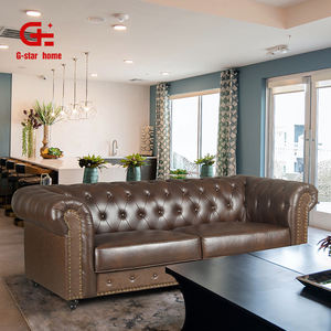 ODM/OEM Ретро Роскошный 3-местный диван для гостиной диван комплект из натуральной кожи диван для дома мебель - Product Image 2