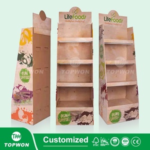 Soporte de exhibición de suelo de cartón corrugado de prototipado rápido de alta calidad, soporte de exhibición de papel Kraft de suelo emergente personalizado - Product Image 5