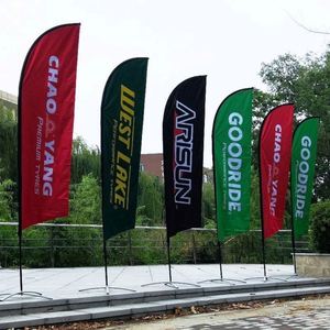 Bandera de Playa Personalizada de Poliéster con Asta de Fibra de Vidrio y Base, Banderas en Forma de Gota Impresas Digitalmente - Product Image 2