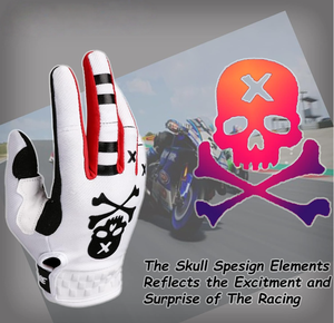 OEM PU Volledige Vinger Ademend Waterdichte Motorhandschoenen Schedel Kruisbeenderen Patroon voor Motocross Off-Road Racing ATV Fietsen - Product Image 1