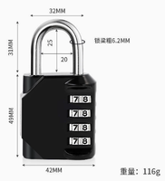 YH8432 Cadenas à code numérique miniature coloré à 4 chiffres, accès facile par combinaison, fabriqué en alliage de zinc durable
