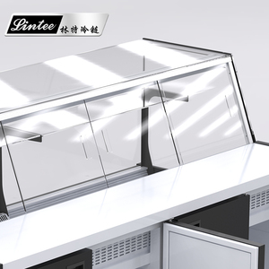 Siêu thị nhà hàng thịt hiển thị Máy làm lạnh làm mát không khí tủ lạnh dưới tủ đông multideck được xây dựng trong Deli hiển thị thực phẩm - Product Image 6