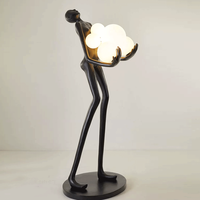 Lampe sur pied sculpturale abstraite en forme de figure humaine, ornement artistique pour salon, escalier, salon de beauté, hall d'hôtel, décoration intégrée