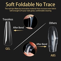 Faux Ongles Conseils Gel Doux Capsules Du Bout Des Doigts Amande Cercueil Français Couverture Complète Extension Artificielle Gelly Tips XS Gel X Nail Tips