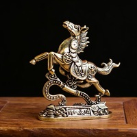 Ornement de cheval du zodiaque en laiton, petit ornement, décoration de bureau et de maison, cadeau fait à la main, 1 pièce