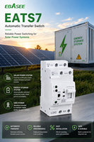 Commutateur de transfert automatique (ATS) monophasé PC 2P 63A 220V sur rail DIN, double alimentation, format compact