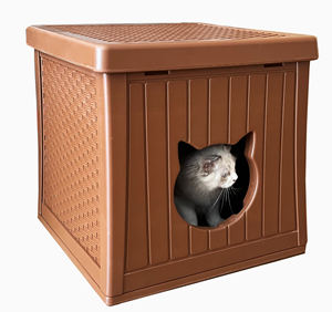 Casa <span class=keywords><strong>para</strong></span> <span class=keywords><strong>gatos</strong></span> de plástico con forma rectangular impermeable y resistente a la intemperie, casa <span class=keywords><strong>para</strong></span> <span class=keywords><strong>gatos</strong></span> apilable <span class=keywords><strong>para</strong></span> interiores y exteriores, casas prefabricadas - Product Image 4