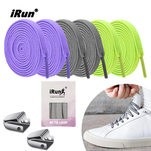 Cordones elásticos sin atar <span class=keywords><strong>IRun</strong></span> con cierre de compresión, cordones planos de poliéster elástico de colores para zapatillas - Product Image 1
