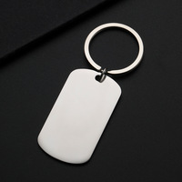 Porte-clés en acier inoxydable personnalisé ne se décolore pas gravure Logo à la mode militaire ID étiquettes de texte vierges porte-clés en métal pour