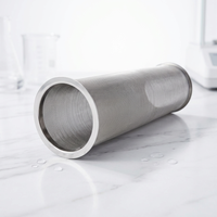 Filtre à café en acier inoxydable de qualité supérieure, réutilisable, double couche, en forme de cylindre, ensemble cadeau pour la maison, le bureau, les baristas, outils à café
