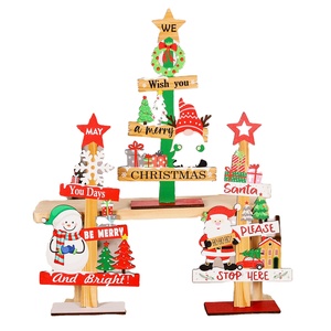 TC Vente en gros de lettres de Noël Décoration de table de Noël en bois Père Noël Bonhomme de neige Impression Ambiance festive Arbre de Noël en bois - Product Image 1