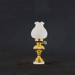 Luz de mesa Retro Vintage para casa de muñecas, lámpara LED decorativa de 12V, muebles para casa de muñecas, 1/12 - Product Image 2