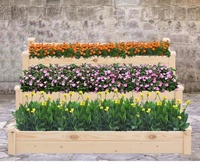 Bacs de jardin surélevés en bois modernes et personnalisables – Jardinières d'extérieur détachables, combinables, respirantes et résistantes à la corrosion pour la culture des plantes