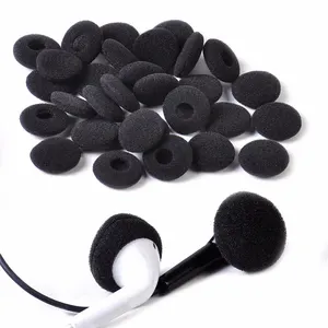 Spons pengganti 18mm, ujung penutup busa lembut earbud Headphone bantalan telinga bantal untuk Earphone MP3 MP4