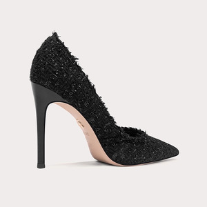 Nouvelles Chaussures Simples à Talons Hauts Noirs Sexy pour Femmes, Style Parfumé, pour <span class=keywords><strong>Pieds</strong></span> Larges, Grande Taille, Collection Printemps 2025 - Product Image 1