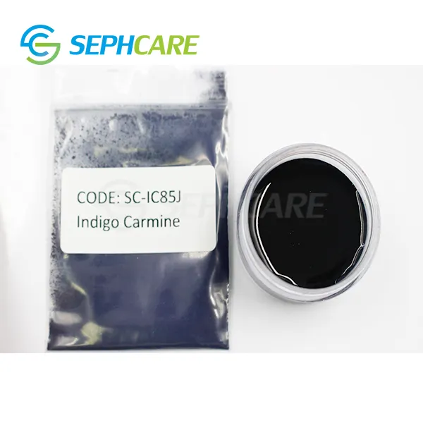 Sephcare E132 อาหาร/เครื่องสําอางเกรดน้ําที่ละลายน้ําได้Dye DC Blue 2 คาร์ไมน์สีครามอาหารสีผง