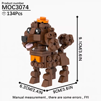 Ensemble de blocs de construction en plastique éducatifs créatifs DIY, thème animal, série chien, cadeau pour garçons