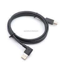Uspam 2.0 konektor siku ke ujung lurus colokan jantan USB. Cocok untuk kabel koneksi Printer. 1.5M hitam