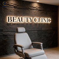 Enseigne de salon de beauté personnalisée, logo de marque 3D, panneau d'enseigne d'entreprise, signalétique murale de réception, enseigne en acrylique rétroéclairée par LED pour les entreprises