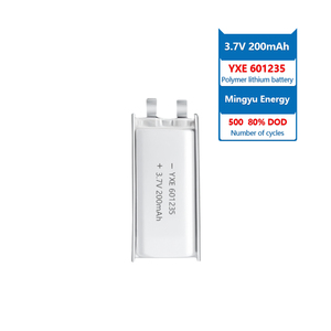 OEM/ODM卸売3.7V/200mah 601235マイクロポーチリチウムポリマーバッテリーセル安定した信頼性の高いポーチリチウムイオン電池 - Product Image 1