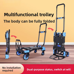 Portable Small Folding Swivel <strong>Wheels</strong> Platform Structure Trailer <strong>Hand</strong> Carts Shopping Cart Shopping <strong>Trolley</strong> for Carrying Goods - Product Image 5