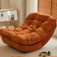 Fauteuil inclinable moderne en tissu crème Monico avec repose-pieds, idéal pour hôtel, chambre, salon, mobilier de maison