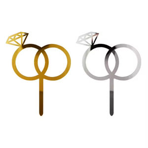 Hstyle ท็อปเปอร์คัพเค้กอะคริลิคสำหรับตกแต่งหน้าเค้กปาร์ตี้งานแต่งงานงานแต่งงานเจ้าสาวเป็นของตกแต่งยอดเค้กอะคริลิค - Product Image 1