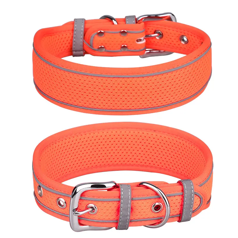 Reflective Wide Dog Collar for Medium and Large Dogs Pet Adjustable Neck Collar