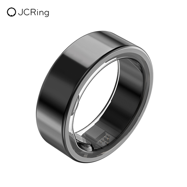 JCRing X5B APP Control Black Smartring with Heart Rate and Spo2 Health Tracking Smart Ring with Wireless Charger for Men Women
