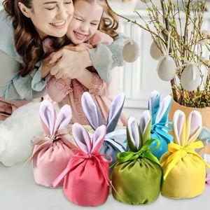 Personalised Bunny Ear Bag with Name, Custom Velvet Easter Gift Bag, Party <b>Favour</b>, Reusable Cute Tote Pouch - Product Image 6