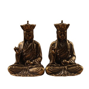 Estatuas de Buda Vairocana de Latón, 2 Piezas, Figuras Hechas a Mano, Decoración de Mesa, Esculturas Metálicas Artesanales - Product Image 5