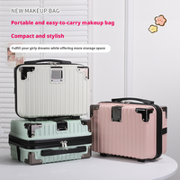 Valise de maquillage rigide portable en ABS/PC pour femme avec poignée et compartiment pour trolley, idéale pour les voyages d'affaires
