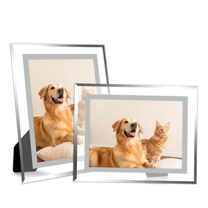 Crystal Glass Silver <b>Photo</b> <b>Frame</b> 4x6 5x7 <b>8x10</b> Picture <b>Frame</b> Glass for Tabletop Display Vertical or Horizontal for Home & Wedding - Product Image 1