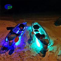 Kayak transparent en PC, kayak double transparent avec moteur, pare-soleil et éclairage LED à vendre
