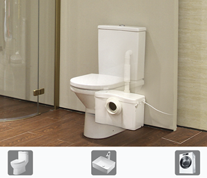 HOMAC 600-D (3 en 1) 600W Toilette <span class=keywords><strong>WC</strong></span> salle <span class=keywords><strong>de</strong></span> bain <span class=keywords><strong>pompe</strong></span> élévatrice macération des eaux usées - Product Image 4