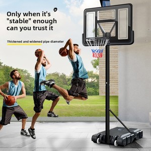 Meishilong MSL-Q0182 <span class=keywords><strong>Canestro</strong></span> da Basket Regolabile in Acciaio per Interni/Esterni con Tabellone in PVC, Resistente, Montabile a Parete, Spostabile - Product Image 1