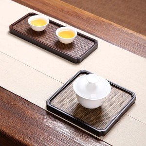Bamboo <b>Tea</b> <b>Tray</b> Coaster Set Irregular Shape Heat Insulating Mat For <b>Tea</b> Serving Storage <b>Trays</b> - Product Image 3