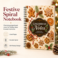 Cuaderno Espiral Festivo de Jengibre Jingda |   Diario de Ideas para las Fiestas Navideñas, Regalo de Dulces Recuerdos |   Páginas rayadas para decoración de escritorio acogedora