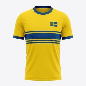 Wholesale Sweden Soccer Jersey Solid Yellow Blue Theme Breathable Eco-Friendly Football <b>Shirt</b> Factory Price with Custom Design - Product Image 1