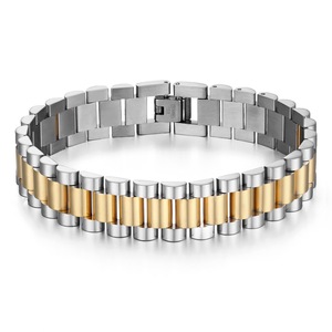 Bracelet vintage ajustable en acier inoxydable plaqué or avec logo personnalisé magnétique - Product Image 6