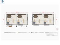 Appartement Conteneur Nordique de Luxe à 3 Étages, 6 Unités, Revêtement en Acier et Bois Foncé, Balcon Étanche, sur Pieds, 6 Chambres, 6 Salles de Bain, Clé en Main