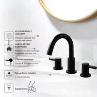 Robinet de lavabo de salle de bain OEM/ODM à expédition rapide depuis l'entrepôt, robinet de lavabo à 2 poignées, large, à 3 trous pour lavabo de salle de bain